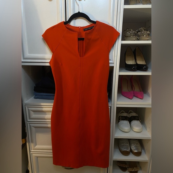 Zara Vibrant Orange Midi Dress - Picture 6 of 6